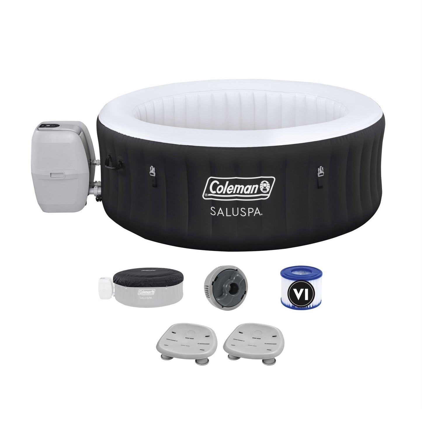 Bestway Coleman Miami AirJet Inflatable Hot Tub with 2 SaluSpa Non-Slip Spa Seat