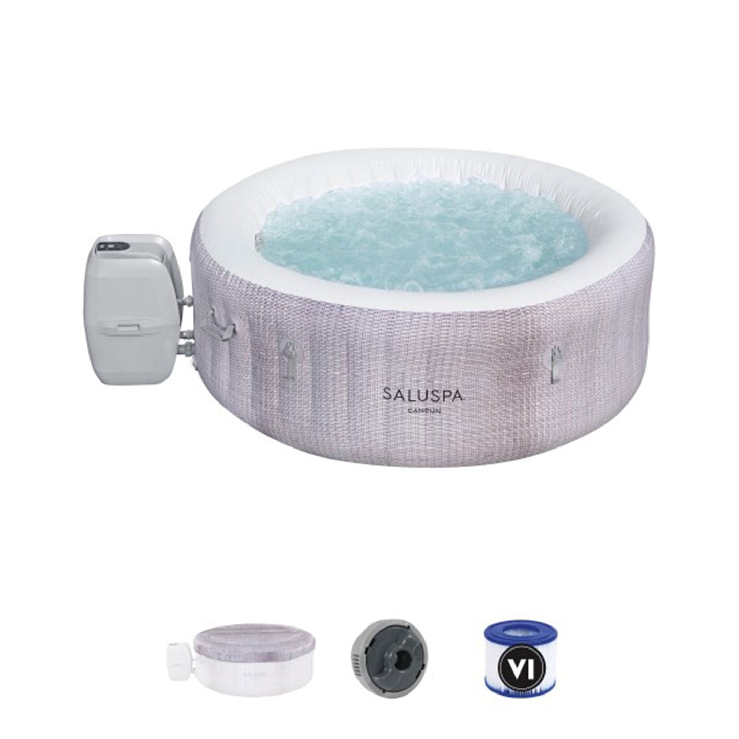 Bestway SaluSpa AirJet Cancun Inflatable Hot Tub with SaluSpa Non Slip Spa Seat