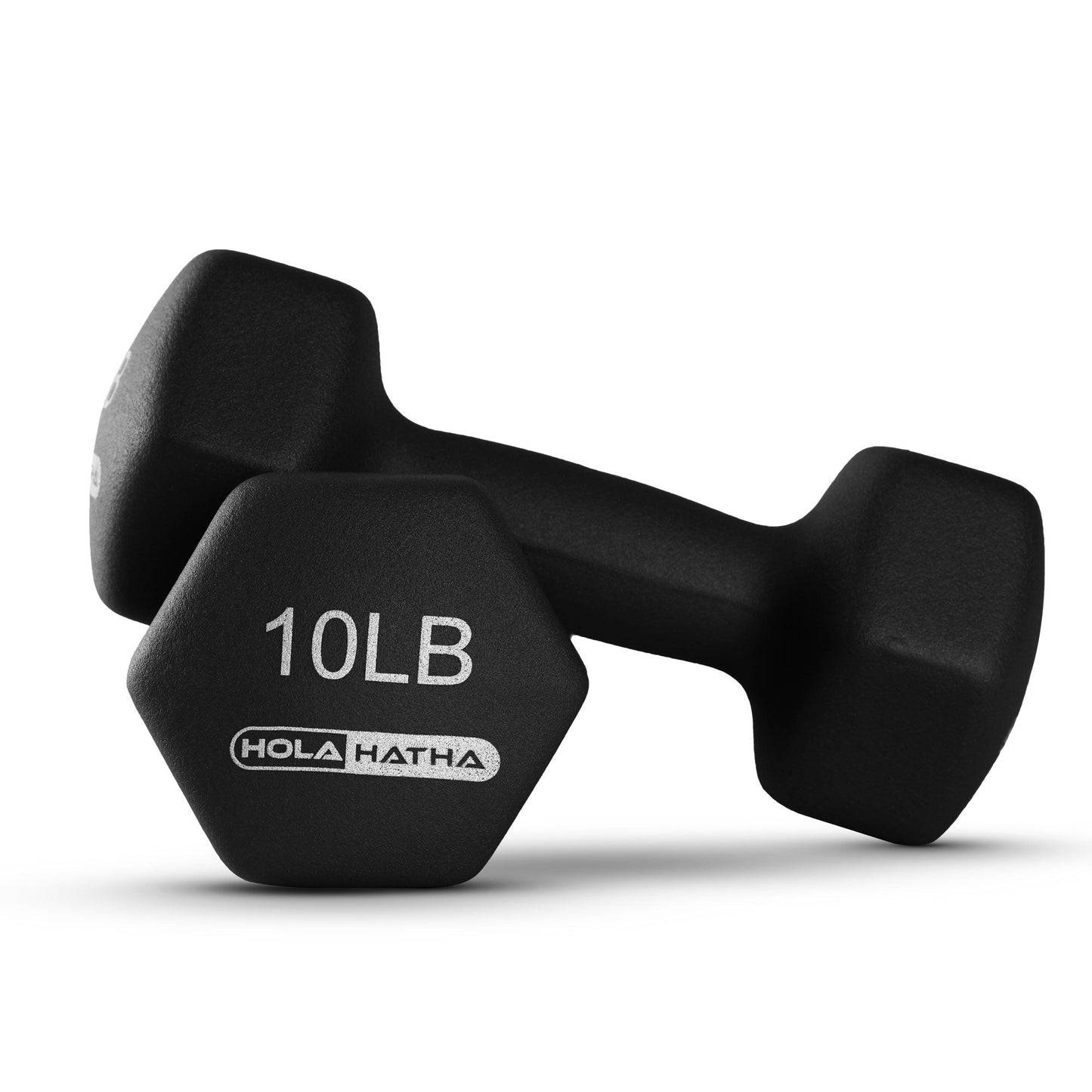 HolaHatha 3, 5, 8, 10, 12 & 15 Pound Neoprene Dumbbell Weight Set w/Storage Rack