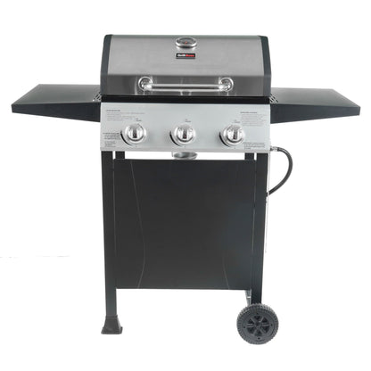 Grill Boss 27,000 BTU 3 Burner Gas Grill with Wheels, Cover, and Side Shelves