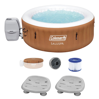 Bestway Coleman Miami AirJet Inflatable Hot Tub with 2 SaluSpa Non-Slip Spa Seat