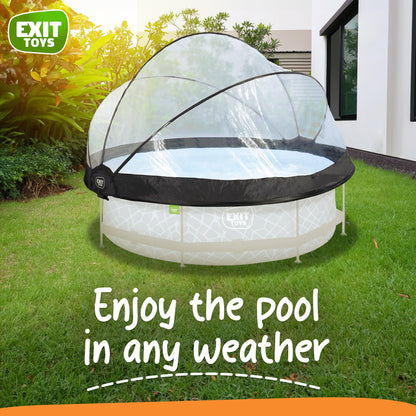 EXIT Toys 12 Foot Round Multifunctional Cover Dome Enclosure for Outdoor Pools