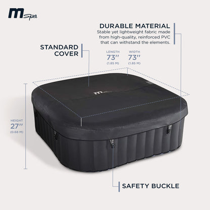 MSpa Square Inflatable 4 to 6 Person Bubble Spa w/Energy Efficient Cover, Tekapo