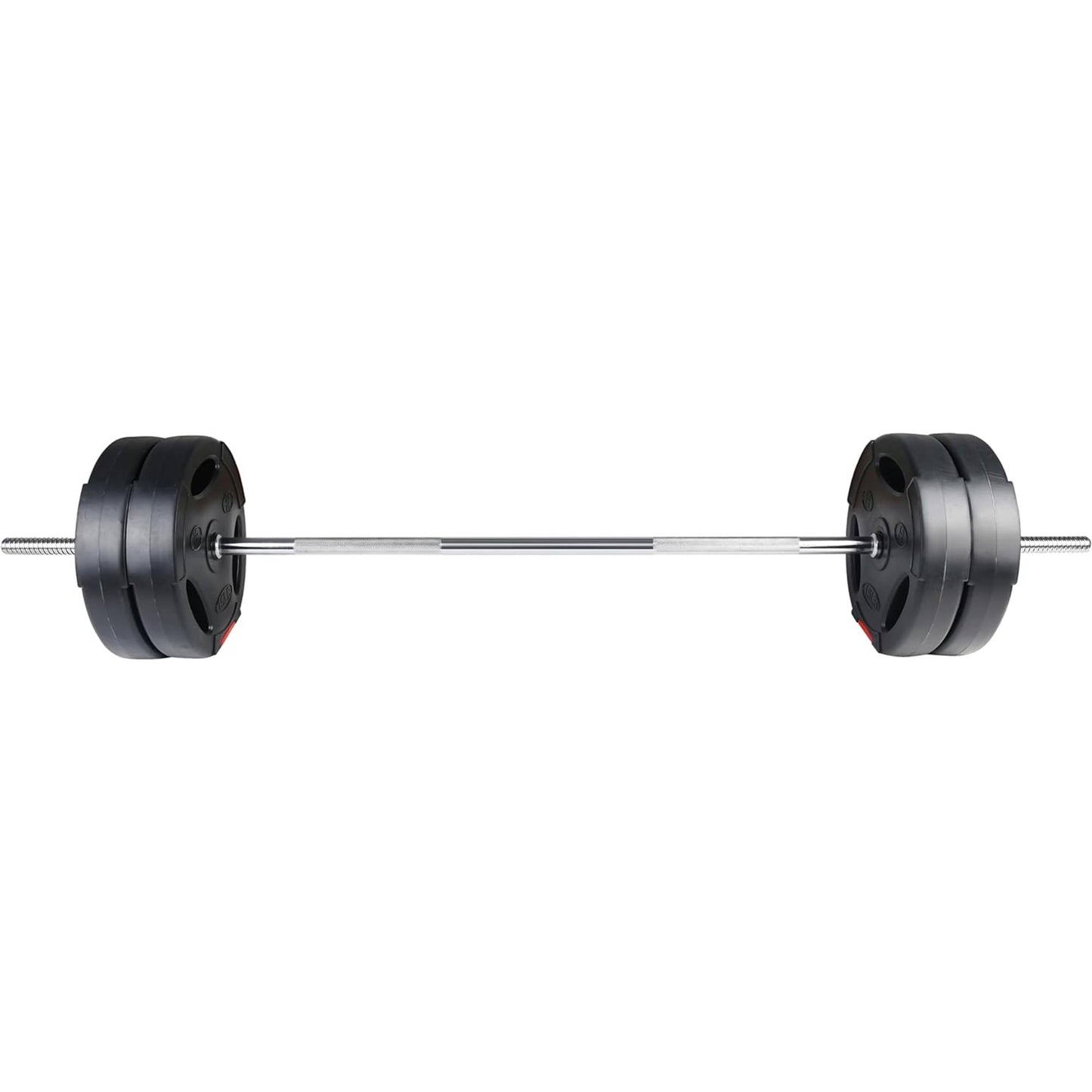 BalanceFrom Standard Coded Olympic Barbell 60 Pound Weight Plate Set, Black