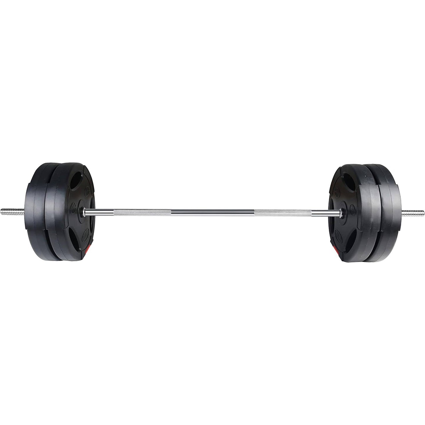 BalanceFrom Standard Coded Olympic Barbell 80 Pound Weight Plate Set, Black