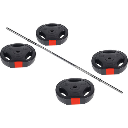 BalanceFrom Standard Coded Olympic Barbell 80 Pound Weight Plate Set, Black