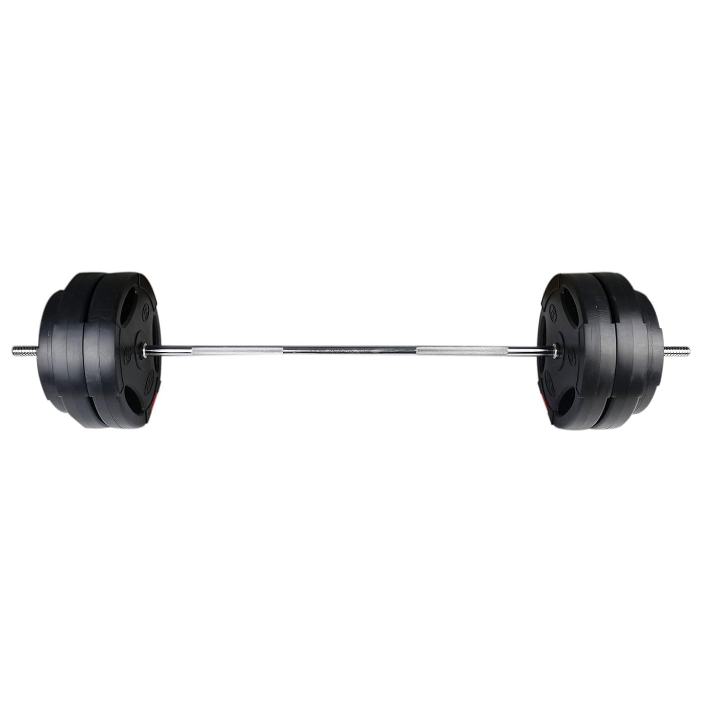 BalanceFrom Standard Coded Olympic Barbell 100 Pound Weight Plate Set, Black