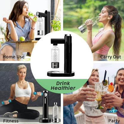 SNLIDE Soda Maker Soda Water Machine with 1,000ML Pet Bottle and DIY Stickers