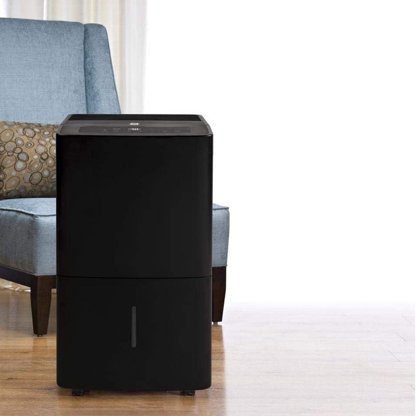 GE High Tech 70 Pint 3 Fan Speed Home Dehumidifier, Black (Refurbished)