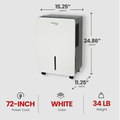SoleusAir HMT-D70-A Air Energy Star 70 Pint Dehumidifier (Refurbished)