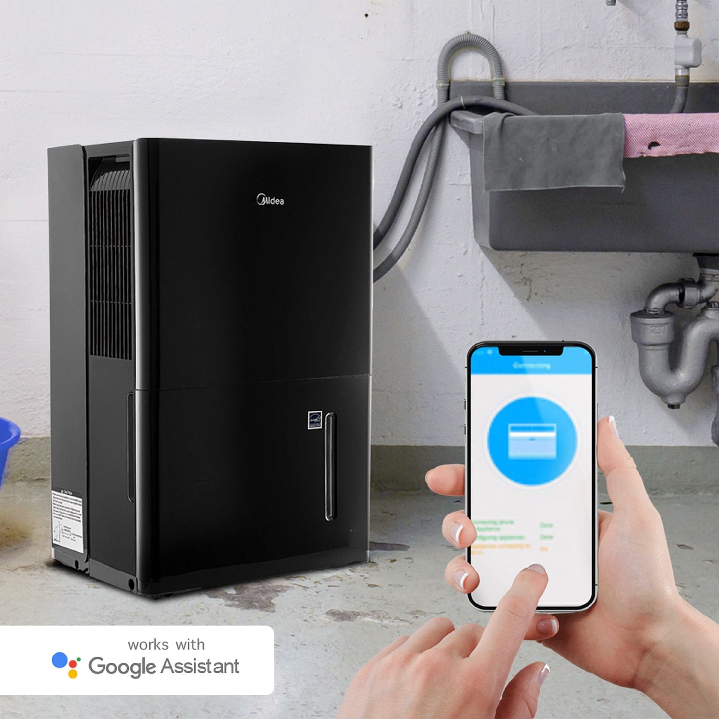 Midea 50 Pint Energy Star Smart Dehumidifier for Home, (Refurbished)