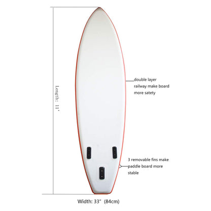 XYLOVE CO 11' x 33" Inflatable Stand-Up Paddle Board for All Skill Levels, Red