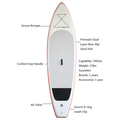 XYLOVE CO 11' x 33" Inflatable Stand-Up Paddle Board for All Skill Levels, Red