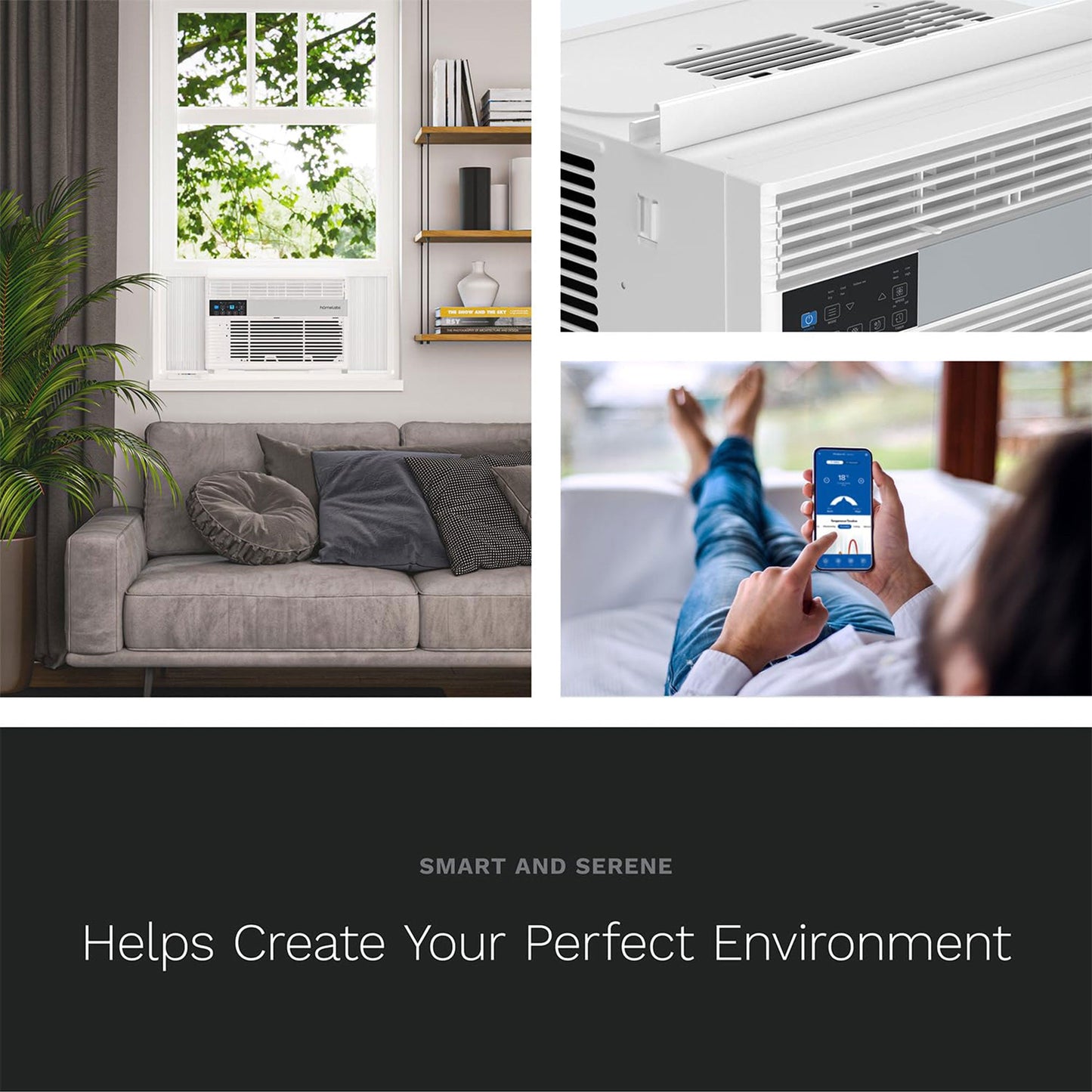 hOmeLabs Window Air Conditioner with Eco Mode, LED Panel, and Remote Control