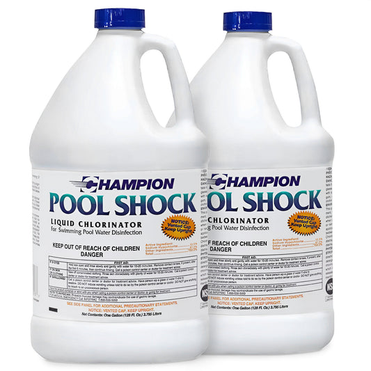 Champion Pool Shock Liquid Chlorinator for Pool Water Disinfection (2 Pack)