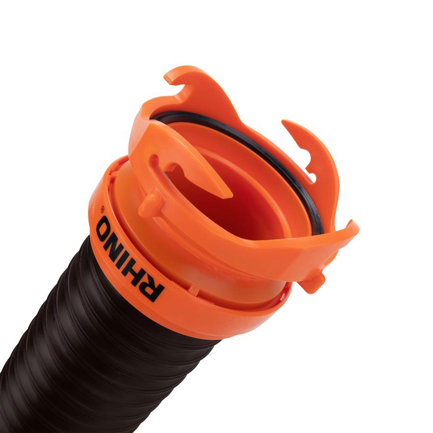 Camco RhinoFLEX 20’ RV Sewer Hose Kit w/ Removable 4 in 1 Adapter, Black/Orange