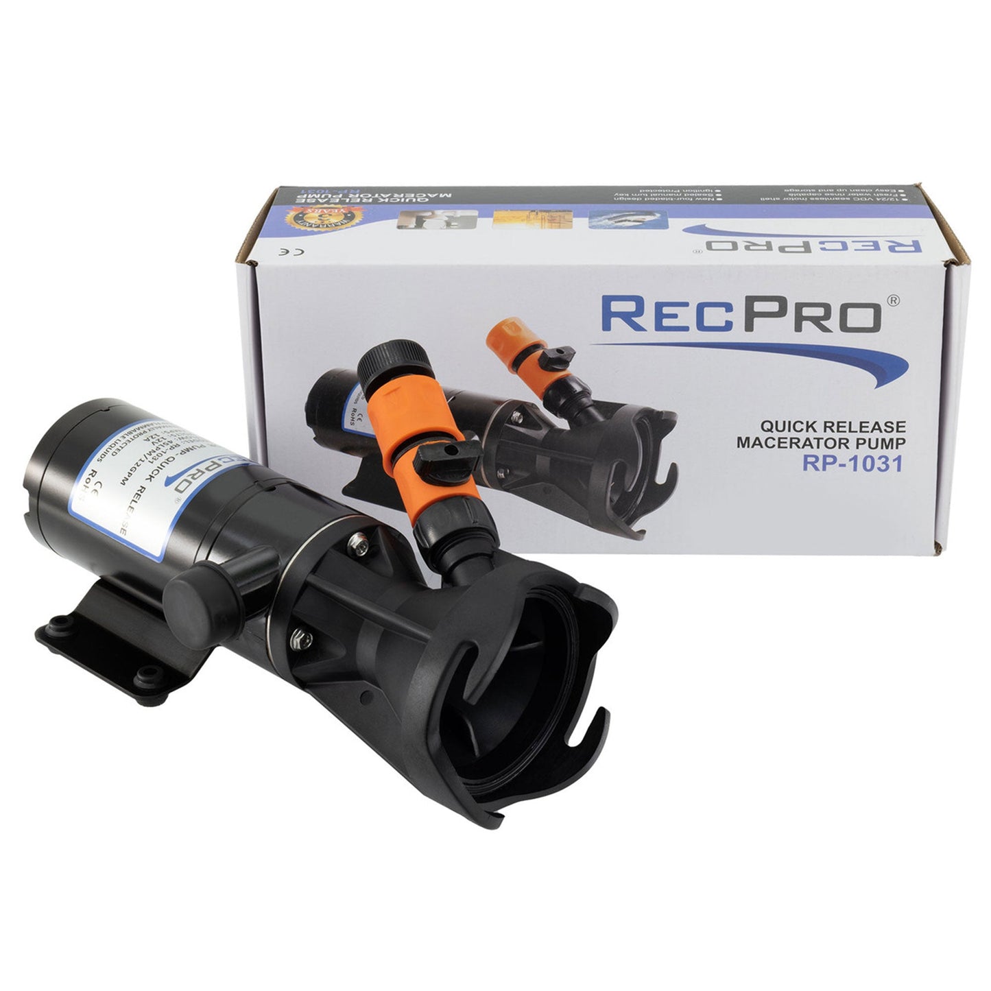 RecPro 12 Volt RV Macerator Pump, Portable 12GPM Sewage Waste Grinder Dump Pump