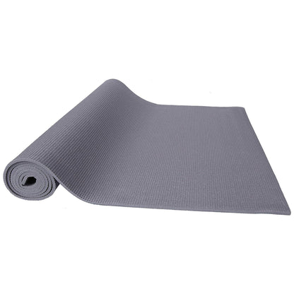 Signature Fitness All Purpose High Density No Tear Exercise Mat w/Strap, Gray