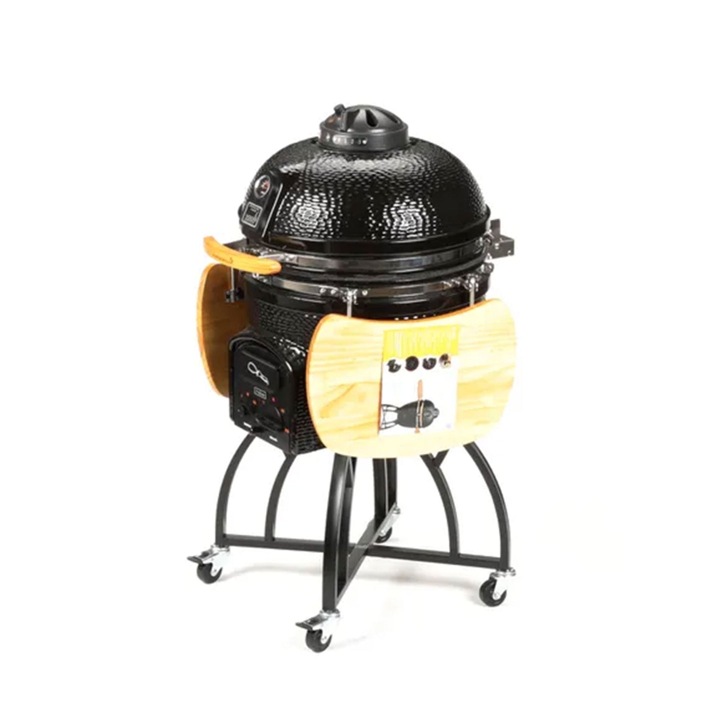 Vision Grills C Series Ceramic Kamado Charcoal Grill with Super Bundle, Black