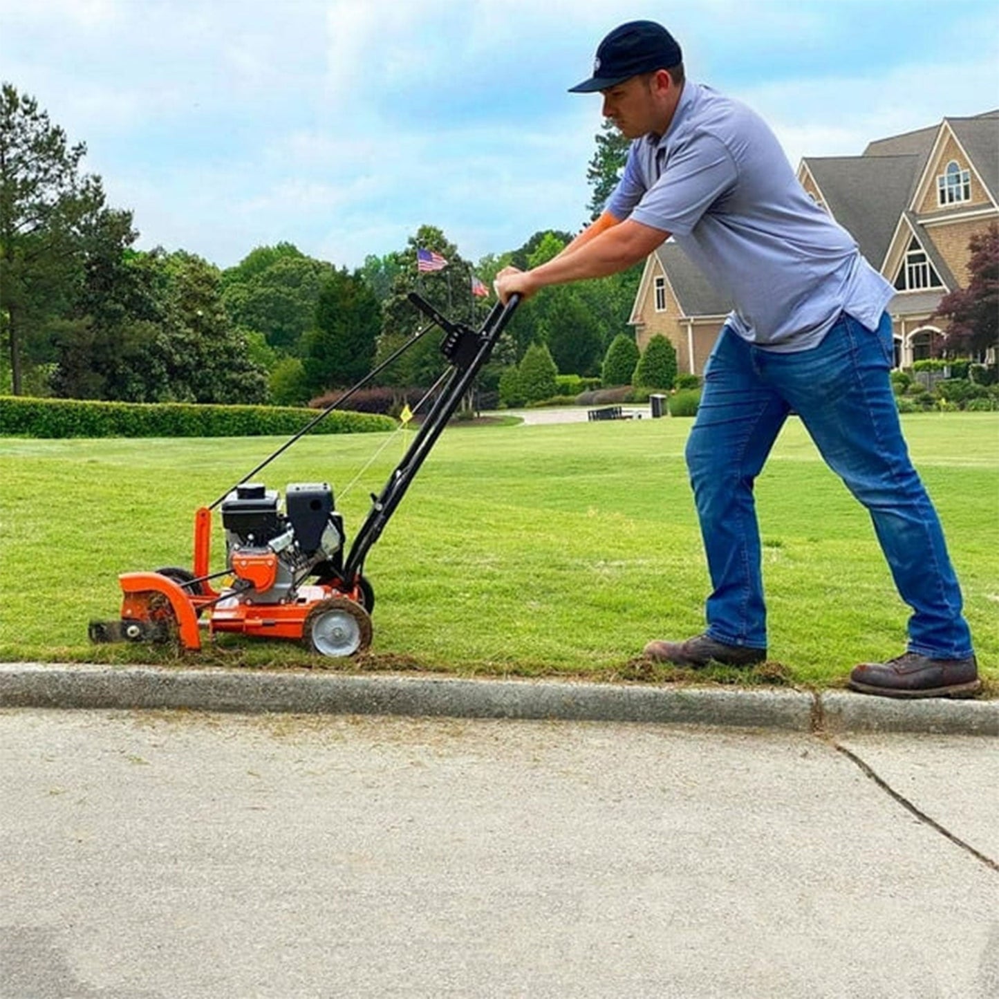 Yard Force 9 Inch 79cc Gas Powered Landscape Edger with Included Extra Blade