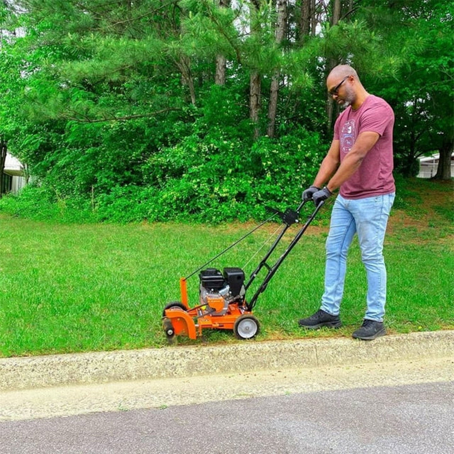 Yard Force 9 Inch 79cc Gas Powered Landscape Edger with Included Extra Blade