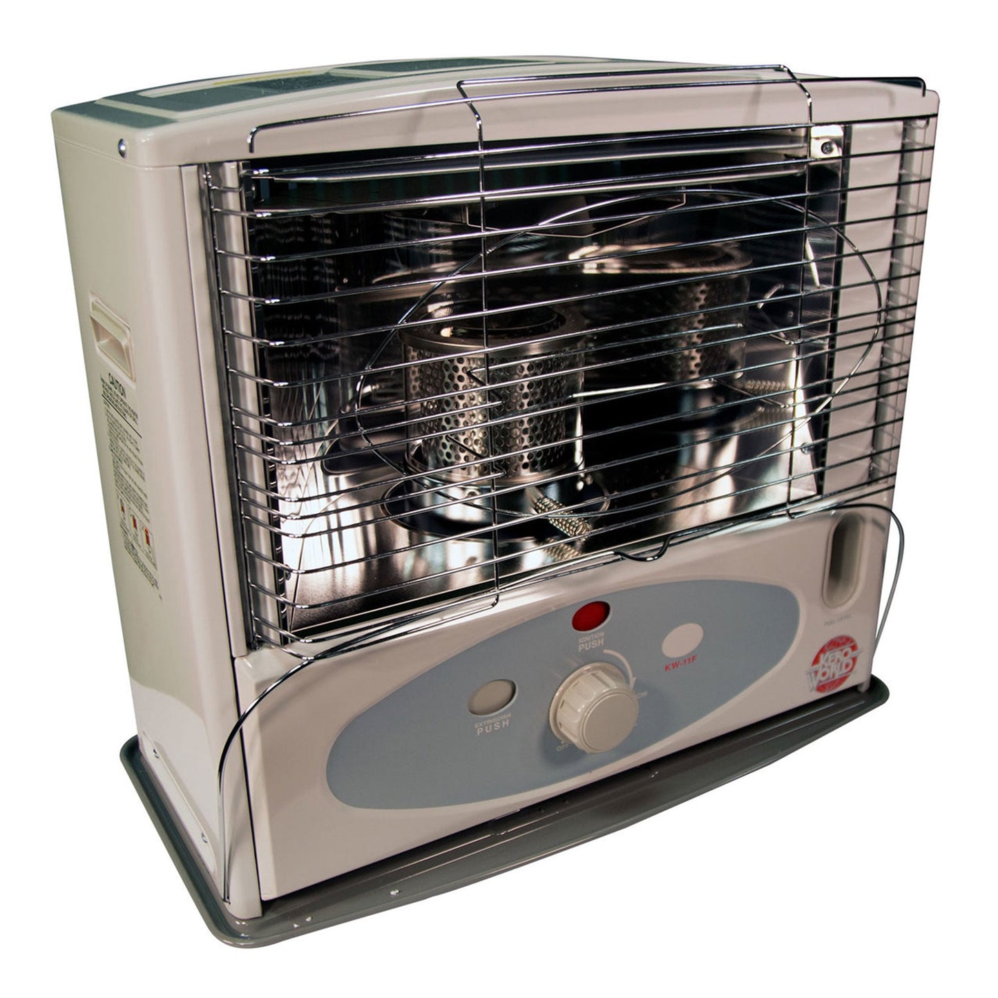 Kero World 10,000 BTU Kerosene Wick Heater with Sure-Seat Chimney System, Gray