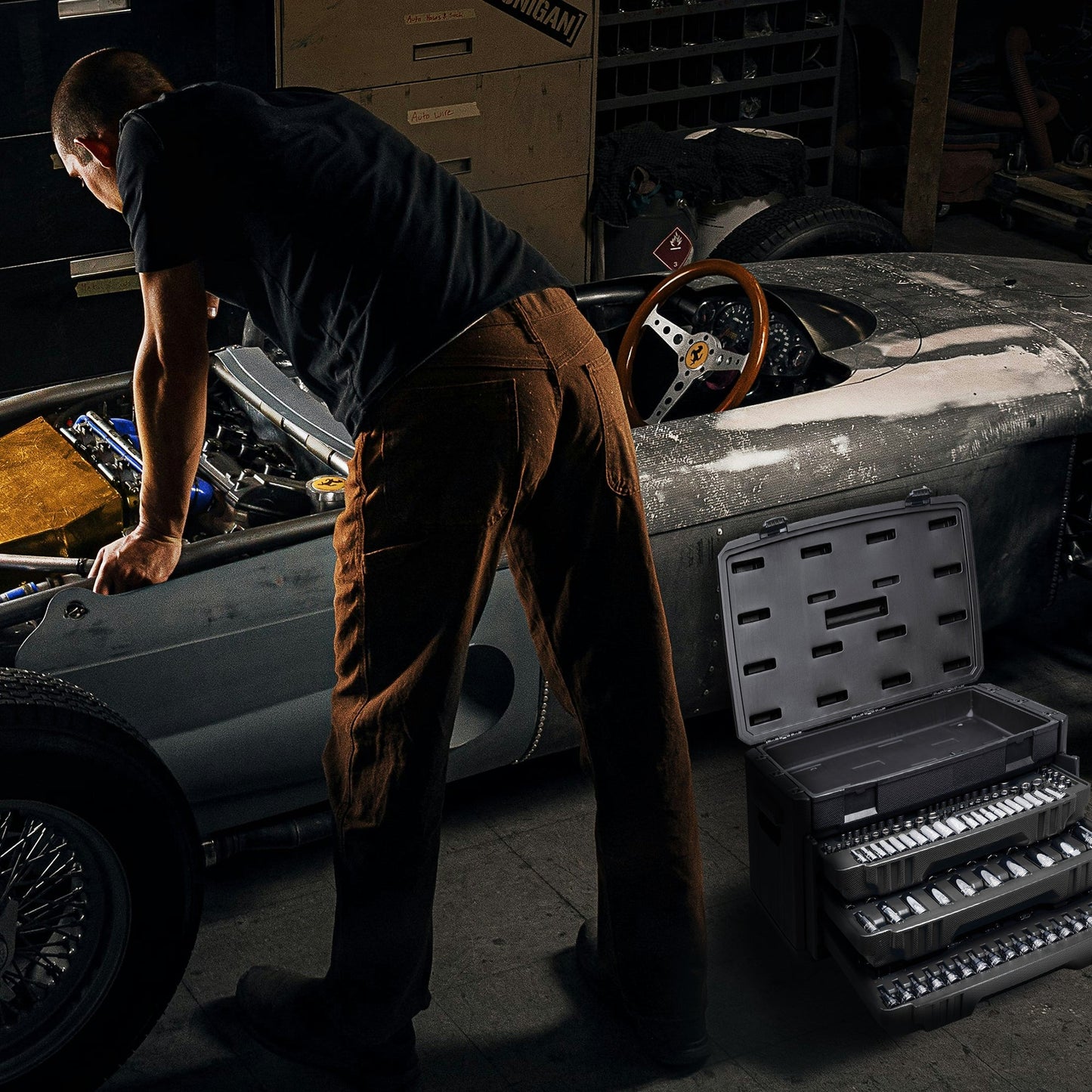 Master Mechanic 205 Piece Mechanics SAE Metric Socket and Tool Set with Case