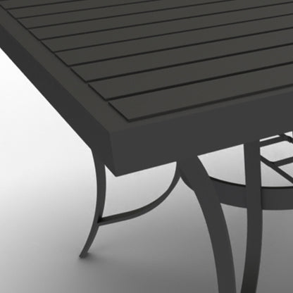 Four Seasons Courtyard Palermo Slat Top Dining Table with Umbrella Hole, Gray