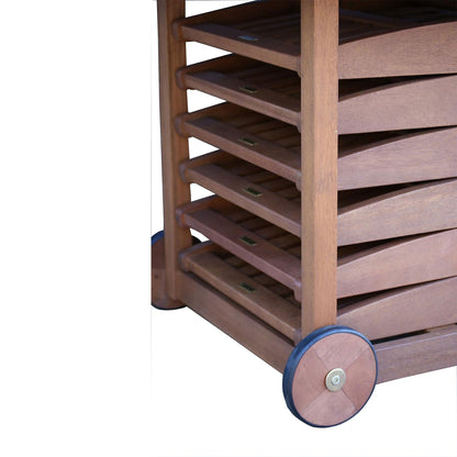 Outdoor Interiors 7 Piece Fold and Store Eucalyptus Hardwood Outdoor Dining Set