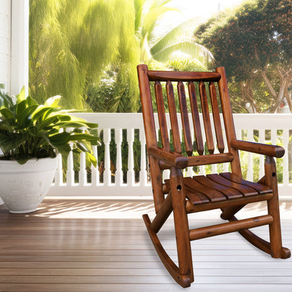 Leigh Country Porch Rocking Chair with Z Frame Design and Contoured Seating