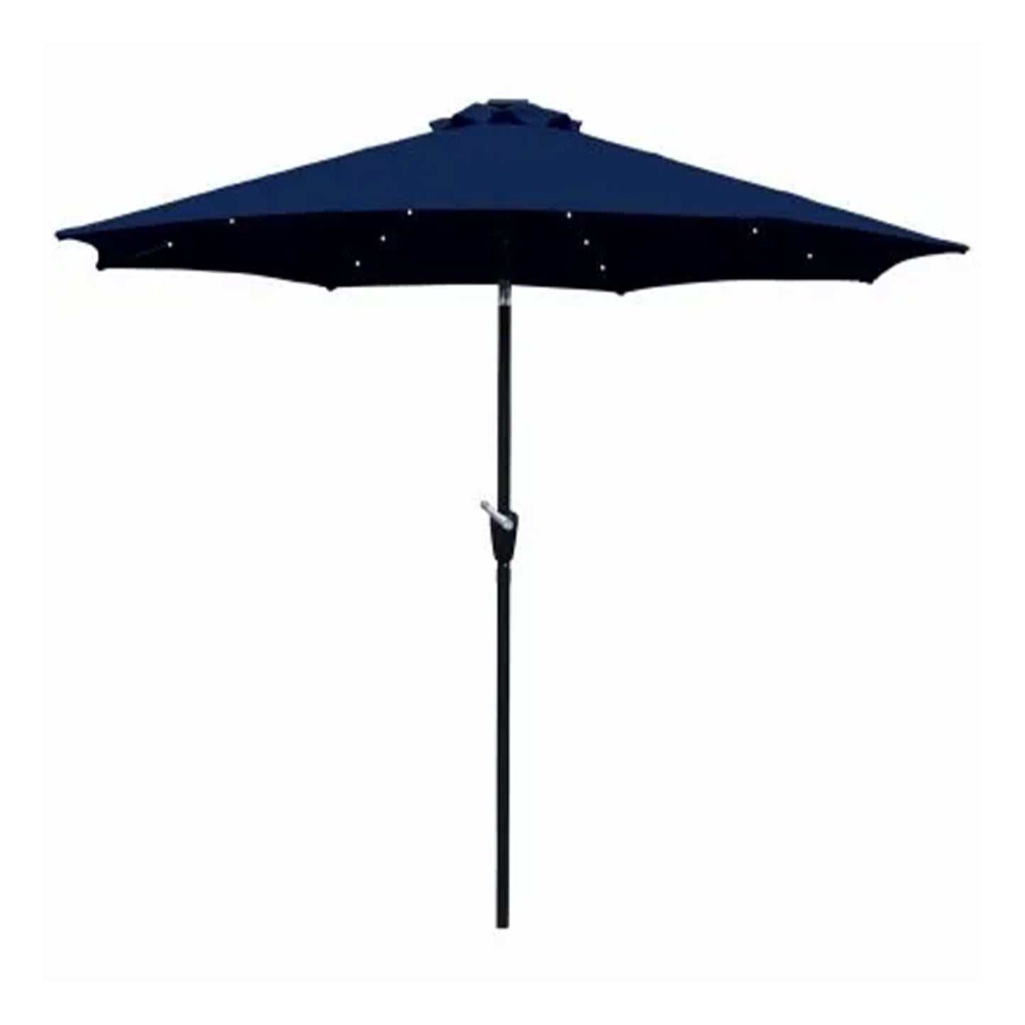 Four Seasons Courtyard 9’ Polyester Patio Market LED Umbrella w/Steel Pole, Navy