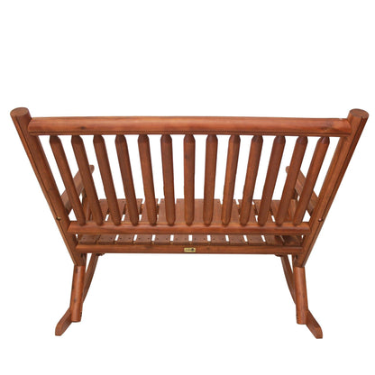 Leigh Country Double Porch Rocking Chair with Curved Seat Slats for Patio Spaces