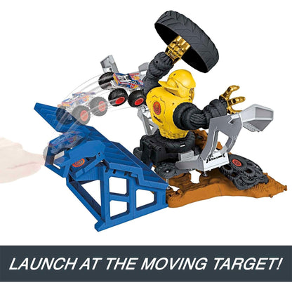 Hot Wheels Monster Trucks Arena Smashers Mega Wrex Versus Crushzilla Takedown