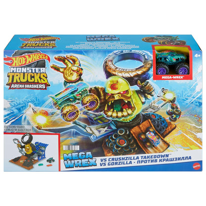 Hot Wheels Monster Trucks Arena Smashers Mega Wrex Versus Crushzilla Takedown