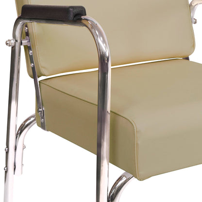 PureSana Chromium Ella Professional Reclining Shampoo Chair for Salons, Tan