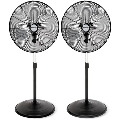 Hurricane Pro Series 20” High Velocity Oscillating Pedestal Stand Fan, 2 Pack
