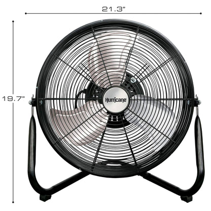 Hurricane Pro Series 16" High Velocity Metal Orbital Floor Fan, Black (2 Pack)