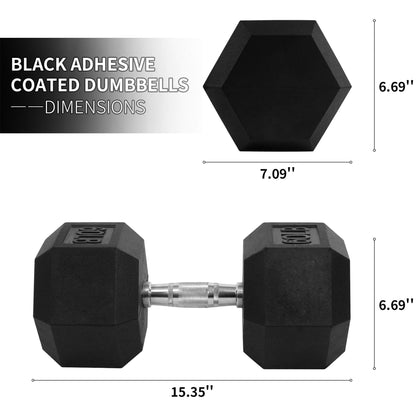 Signature Fitness Hex Single Dumbbell Strength Training Workout Equipment, 60 lb