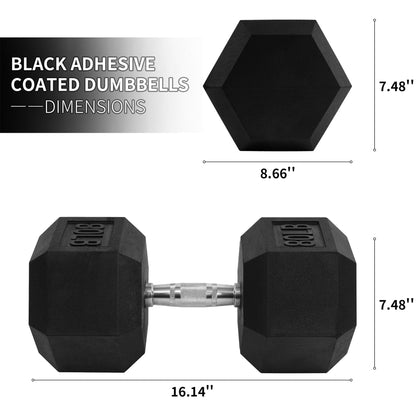 Signature Fitness Hex Single Dumbbell Strength Training Workout Equipment, 80 lb