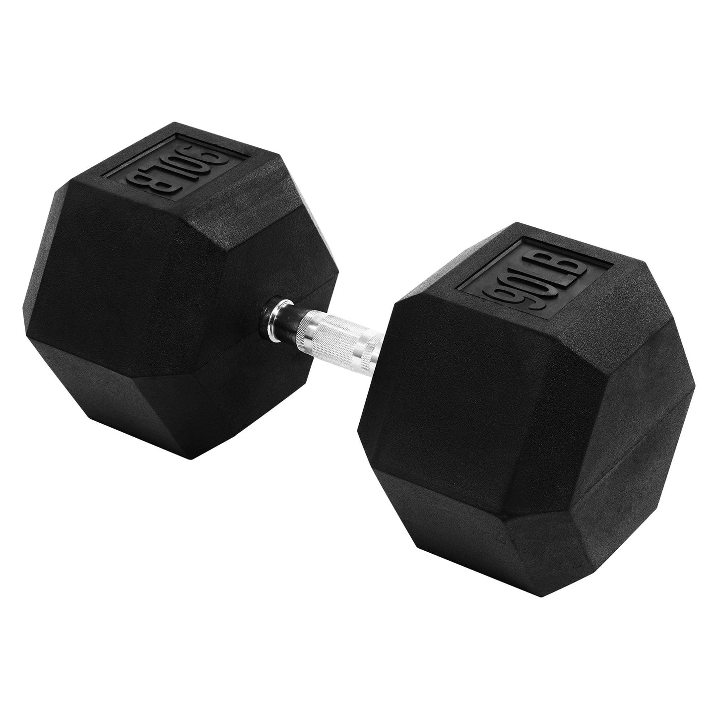 Signature Fitness Hex Single Dumbbell Strength Training Workout Equipment, 90 lb