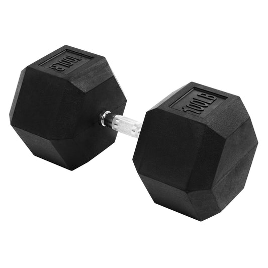 Signature Fitness Hex Single Dumbbell Weight Training Workout Equipment, 100 lb