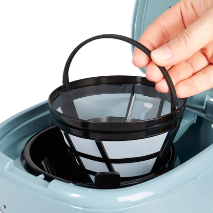 Haden Brighton 12 Cup Programmable Coffee Maker, Sky Blue & Chrome