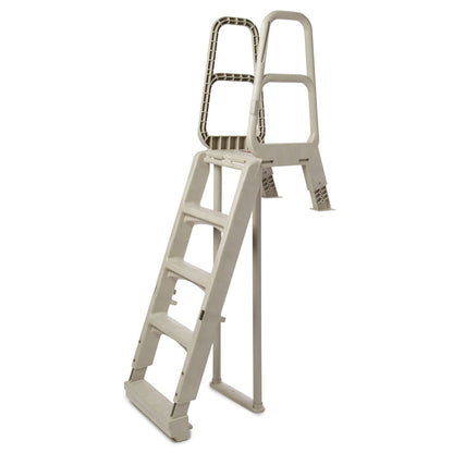 Main Access Large Pool Step Ladder, Gray + Main Access Swim Pool Ladder, Taupe