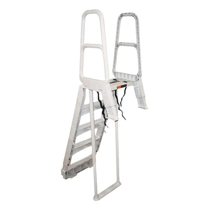 Main Access Large Pool Step Ladder, Gray + Main Access Swim Pool Ladder, Taupe