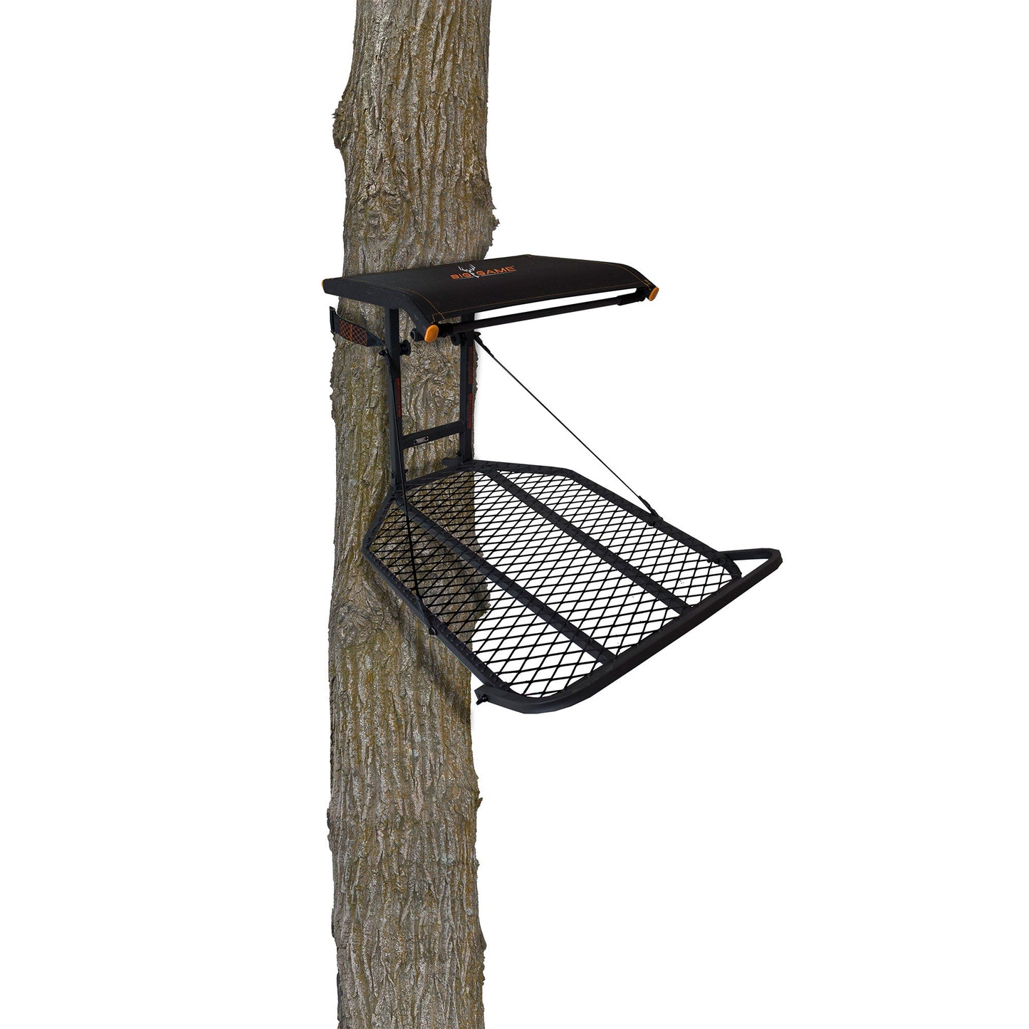 Big Game Captain XC Steel Hang-On Treestand w/14 x 8 in. Flip-Back Seat, Black