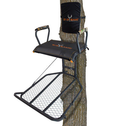 Big Game Captain XC Steel Hang-On Treestand with 20 x 30 Flip-Back Seat, Black