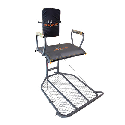 Big Game Captain XC Steel Hang-On Treestand with 20 x 30 Flip-Back Seat, Black