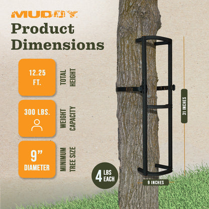 Muddy Stagger Steps, Tree Climbing Hunting Gear Tree Stand Accessories, 3 Pack