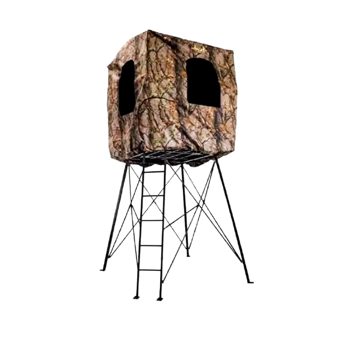 Muddy 12' Quad Pod Stand Hunting Blind, Hunting Gear Deer Blind w/ Windows, Camo