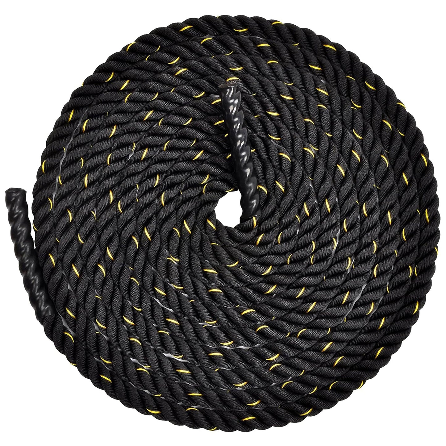 BalanceFrom 3 Strand Training Rope, Durable Workout Equipment, 40 Feet, Black